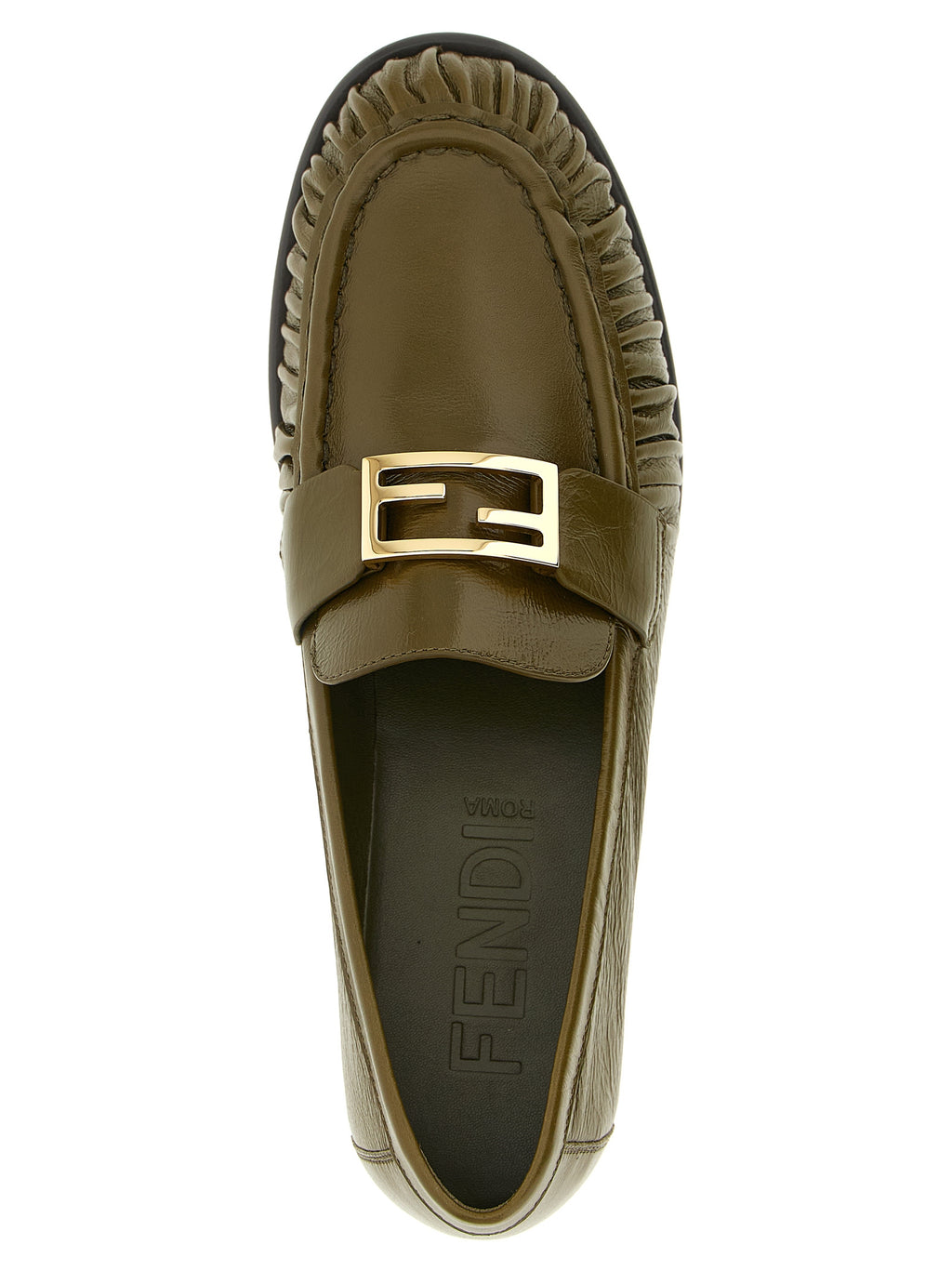 Fendi Women's Bicolor Lamb Leather Slip-On Loafers