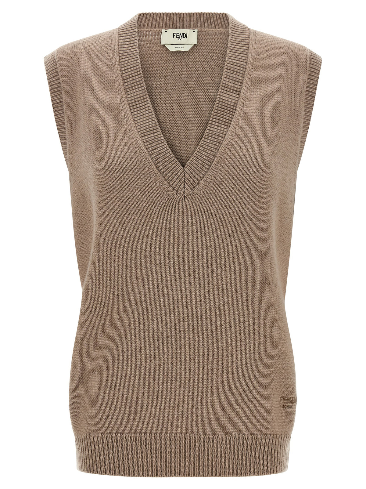 Fendi Women's Beige Sleeveless Jacket