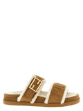 Fendi Women's Beige Calfskin Slides
