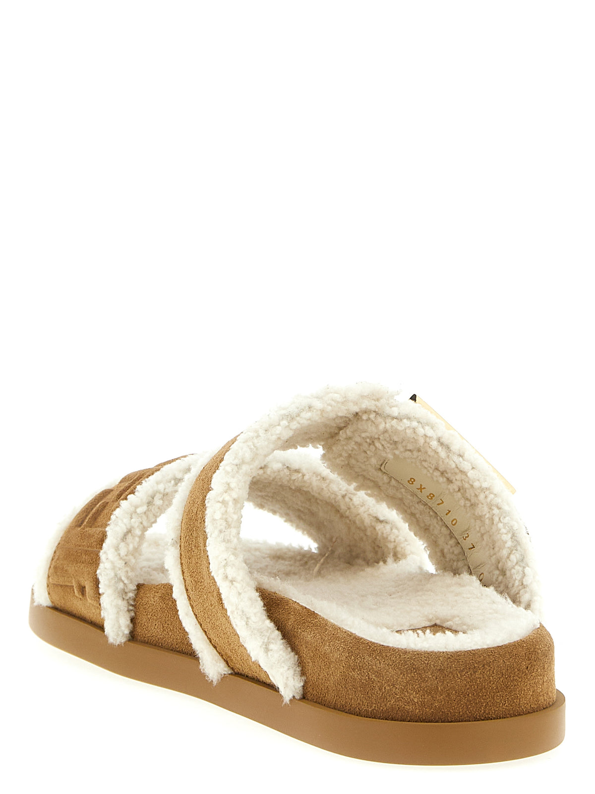 Fendi Women's Beige Calfskin Slides