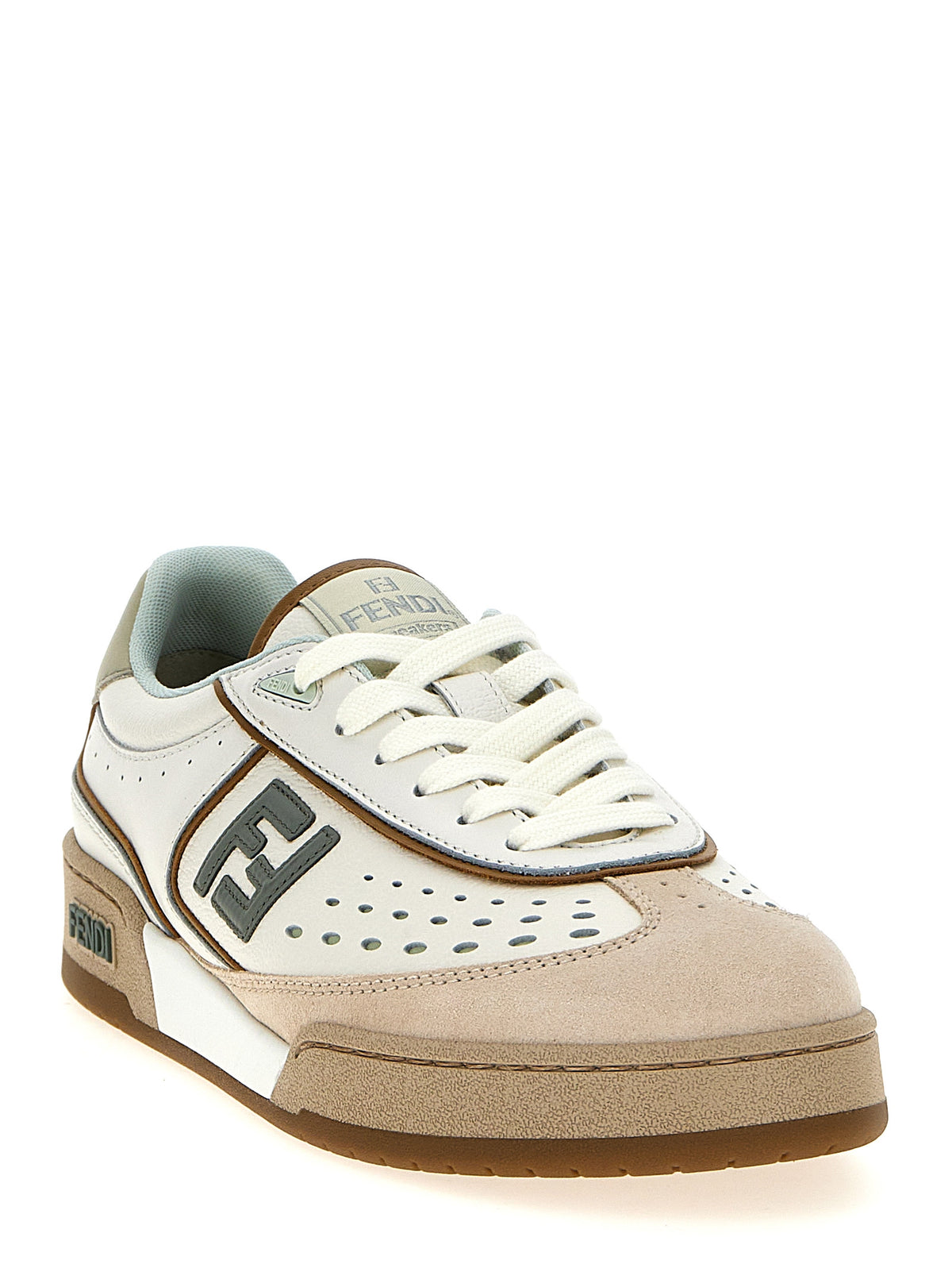 Fendi Women's Beige Leather Sneakers