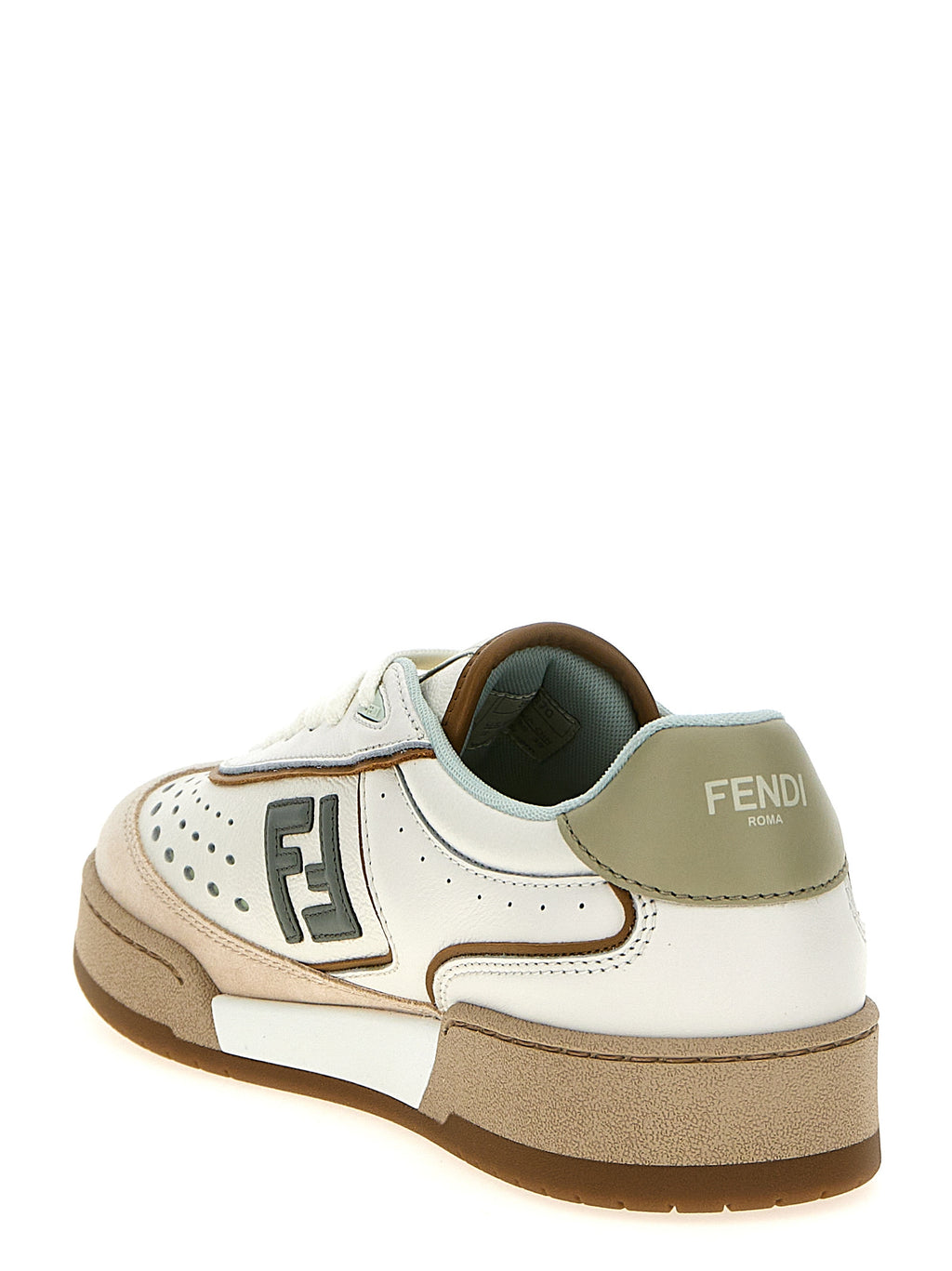 Fendi Women's Beige Leather Sneakers