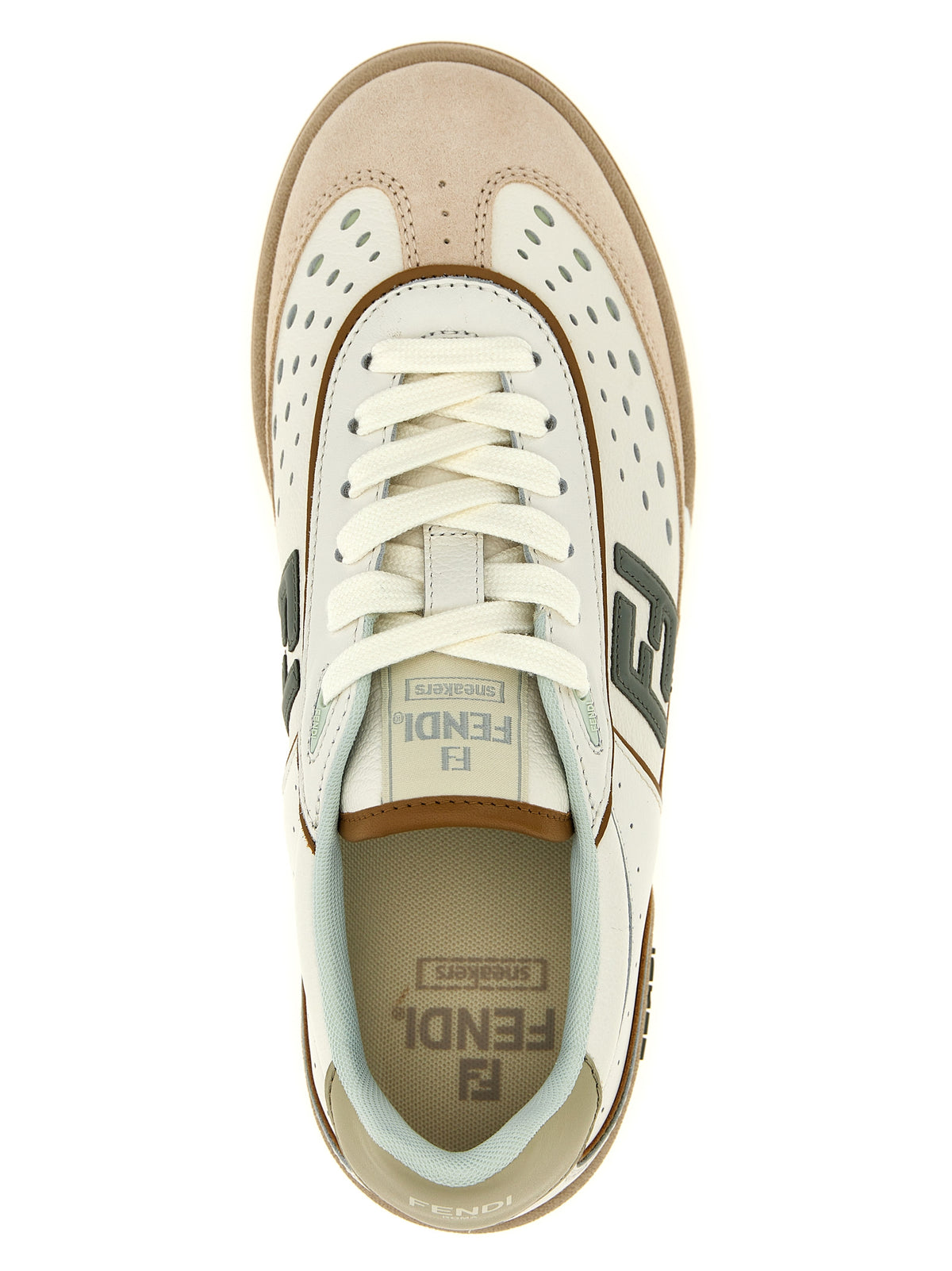 Fendi Women's Beige Leather Sneakers