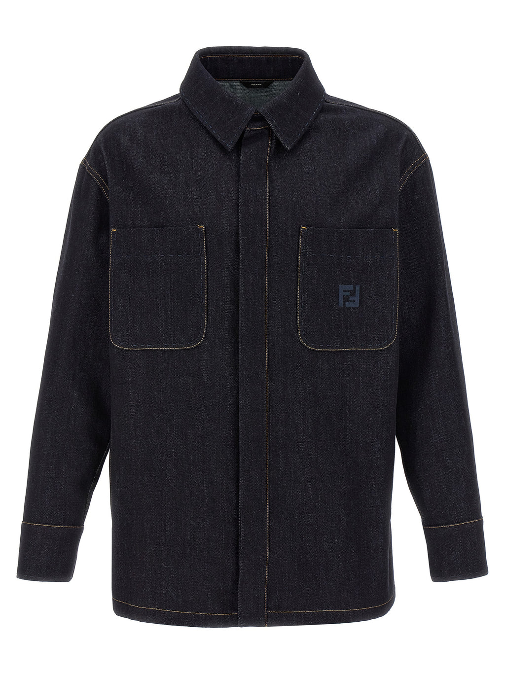 Fendi Men's Blue Cotton Denim Jacket