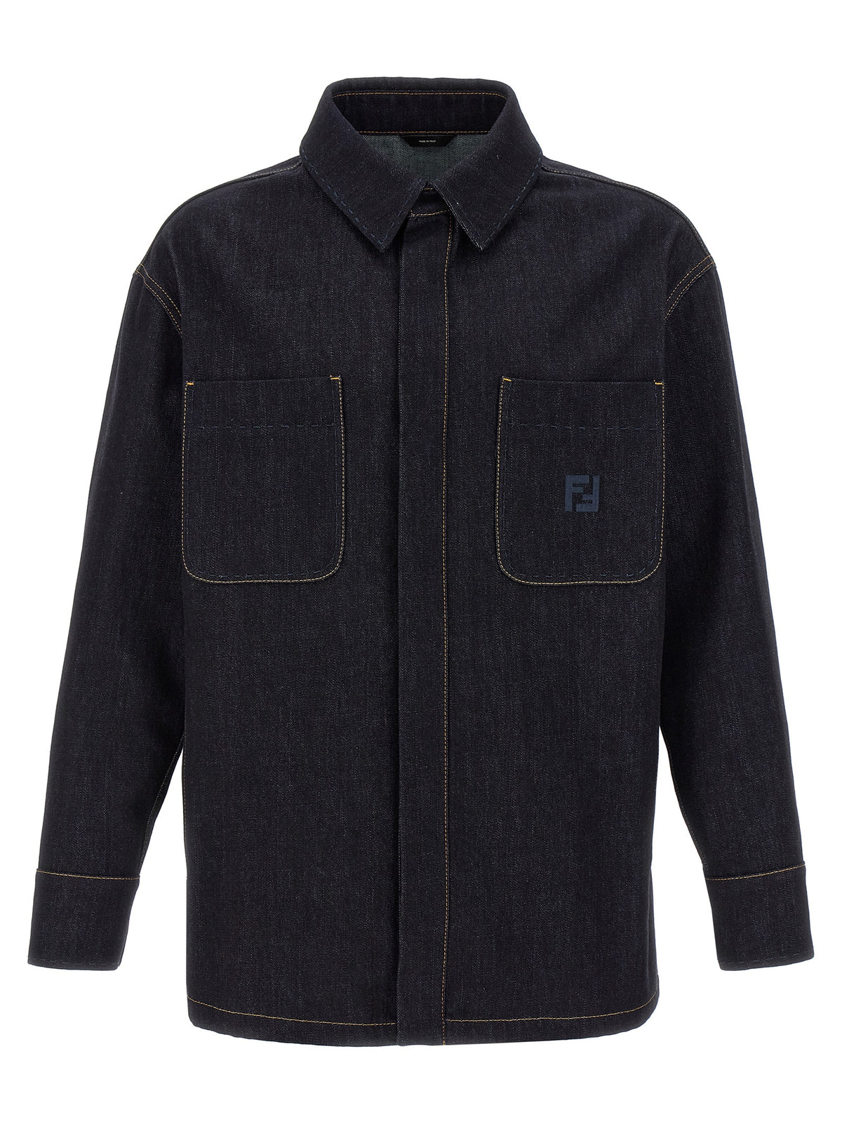 Fendi Men's Blue Cotton Denim Jacket