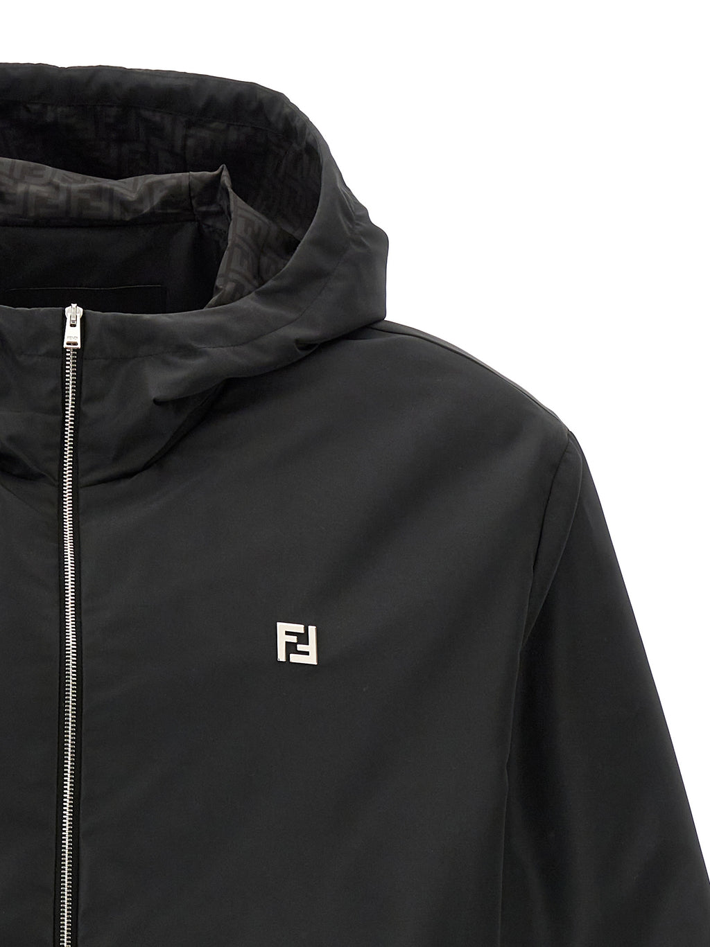 Fendi Men's Black Polyester Shell Jacket