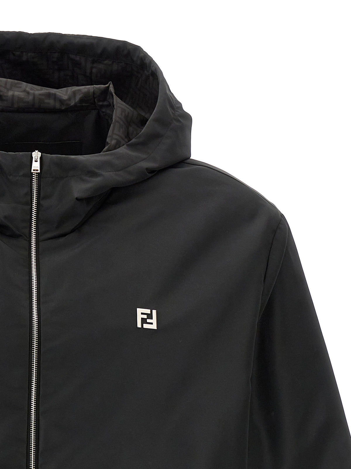 Fendi Men's Black Polyester Shell Jacket
