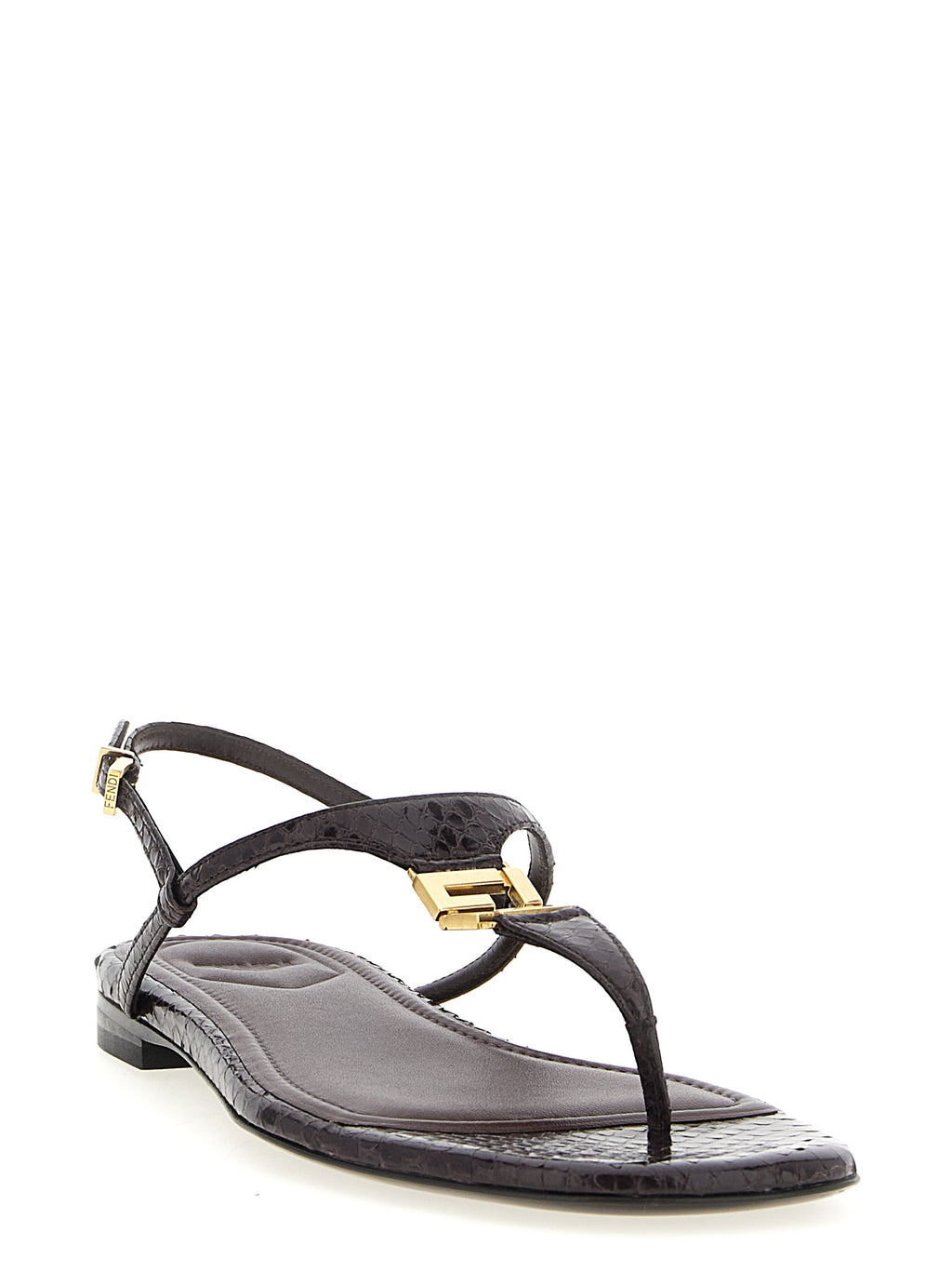 Fendi Women's Purple Elastane Flat Sandals