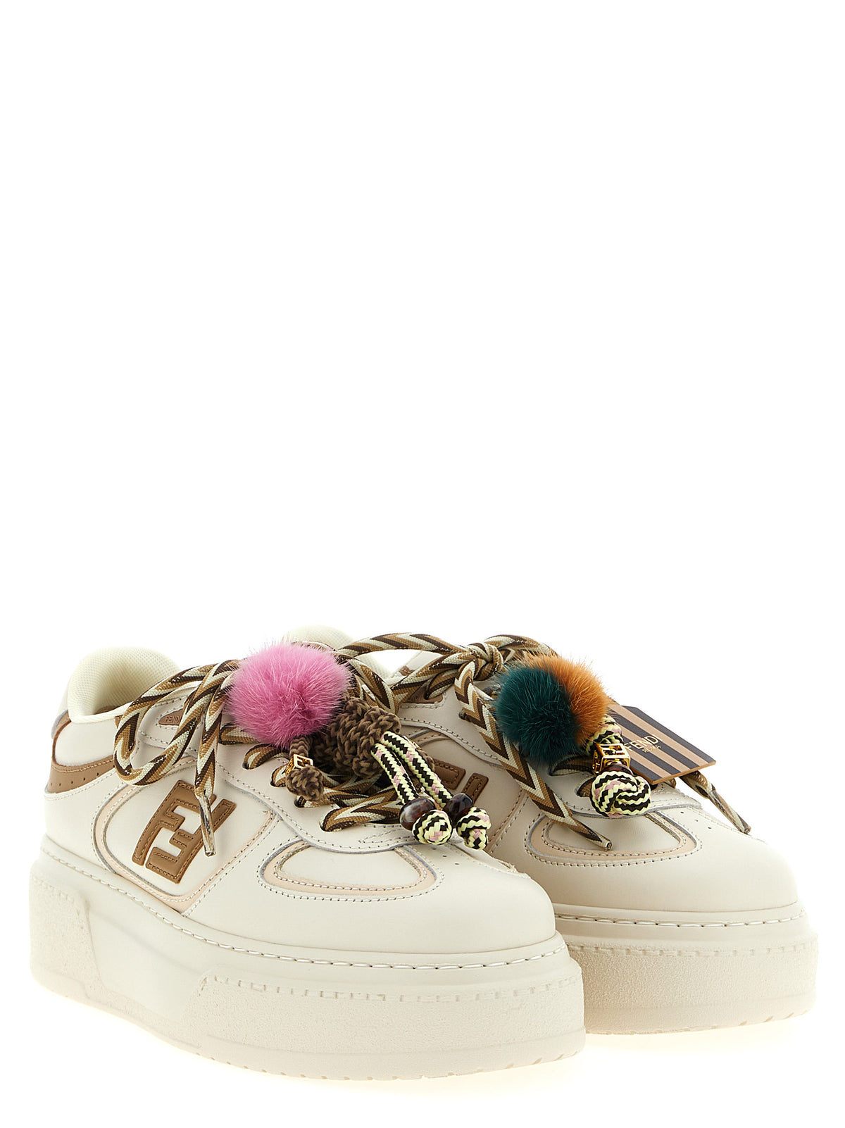 Fendi Women's Multicolor Calfskin Platform Sneakers