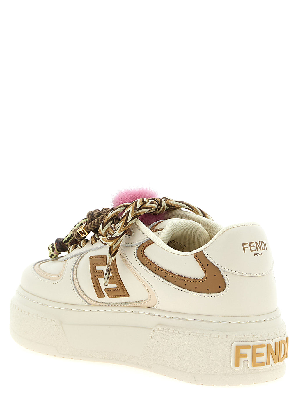 Fendi Women's Multicolor Calfskin Platform Sneakers
