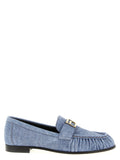 Fendi Women's Blue Calfskin Slip-On Loafers