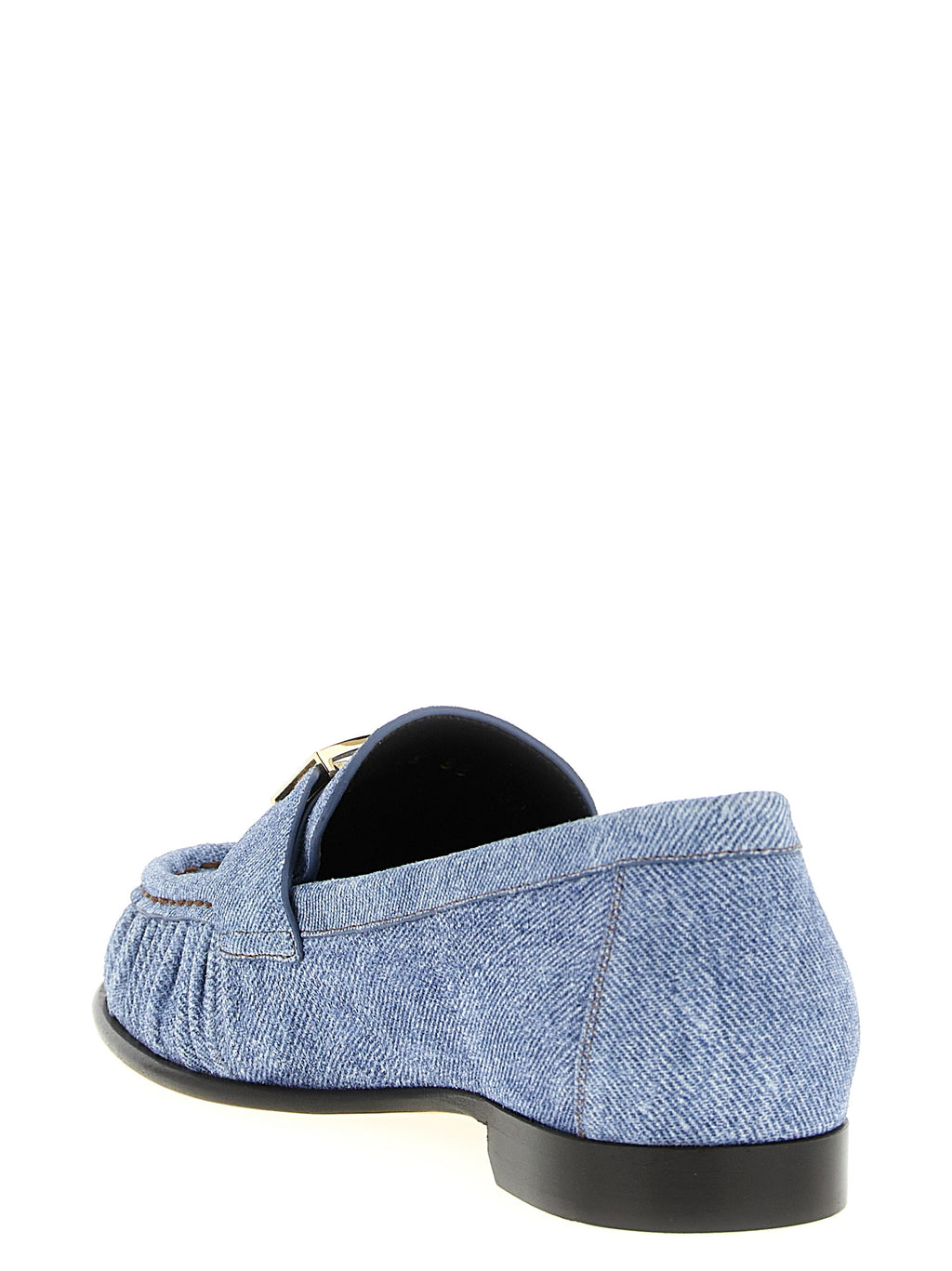Fendi Women's Blue Calfskin Slip-On Loafers