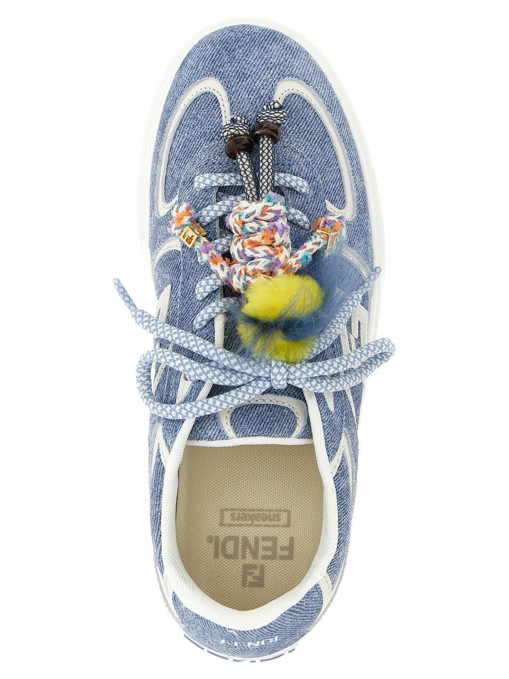 Fendi Women's Blue Calfskin Platform Sneakers