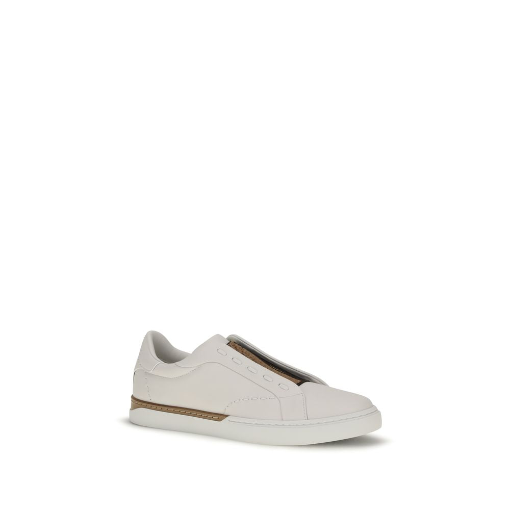Fendi Men's White Calf Leather Low-Top Sneakers