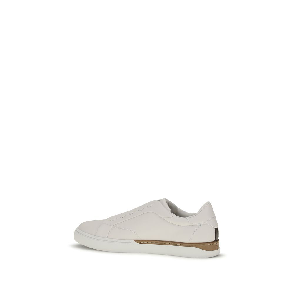 Fendi Men's White Calf Leather Low-Top Sneakers