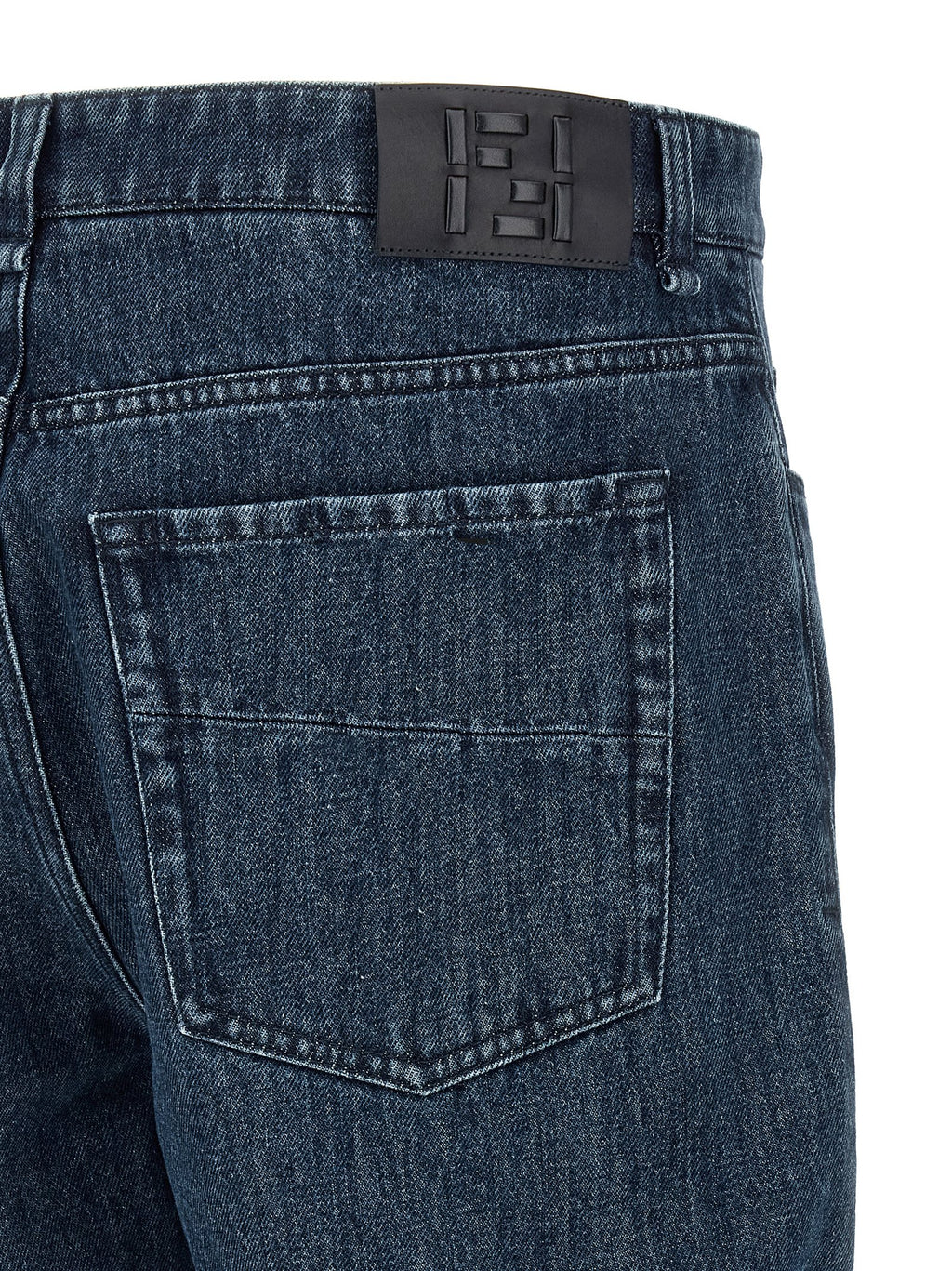 Fendi Men's Blue Cotton Flared Jeans