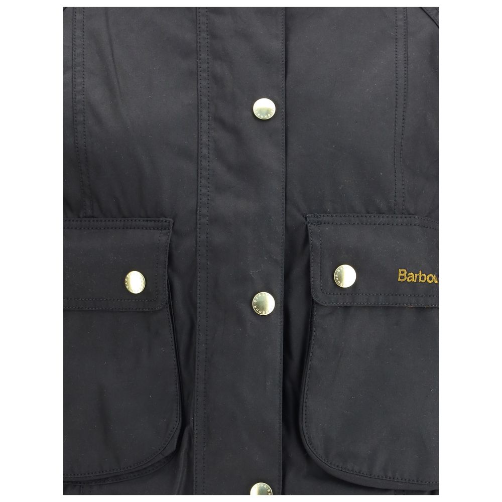 Barbour Women's Cropped Beadnell Waxed Jacket - Black - product image 3