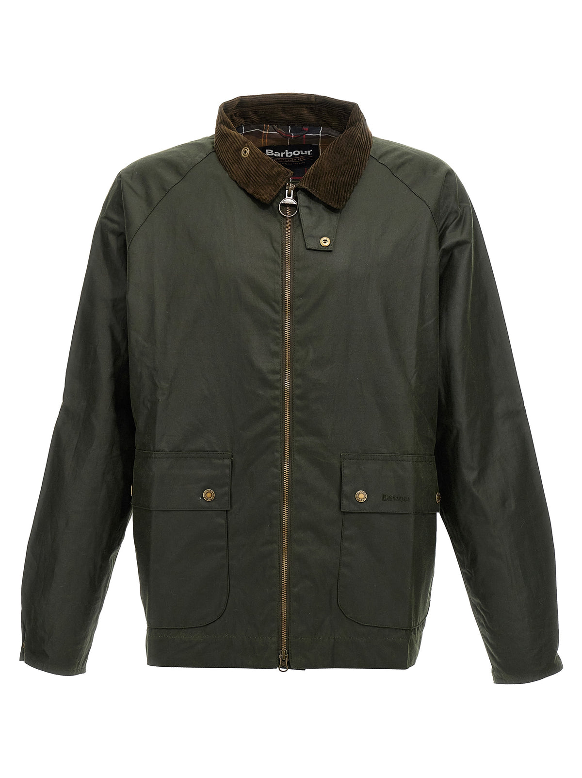 Barbour Men's Short Bedale Waxed Jacket - Green - product image 1