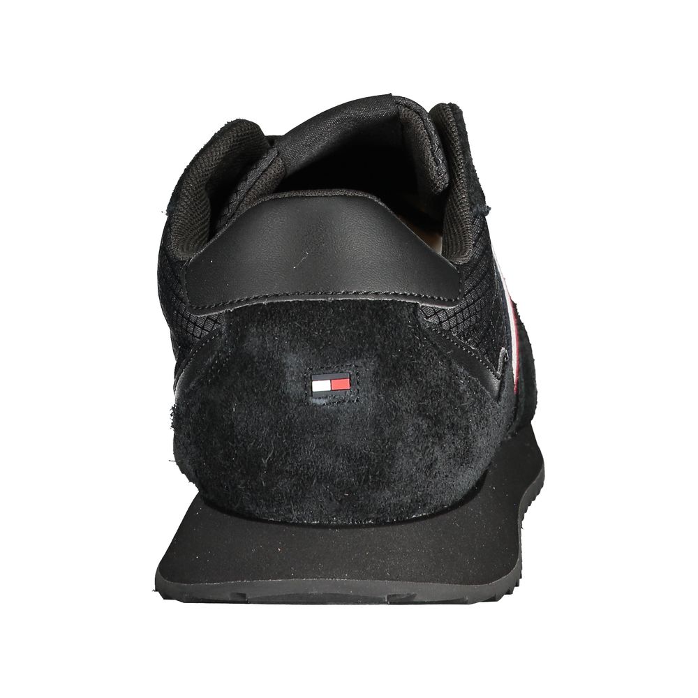 Tommy Hilfiger Men's Black Leather Sneakers