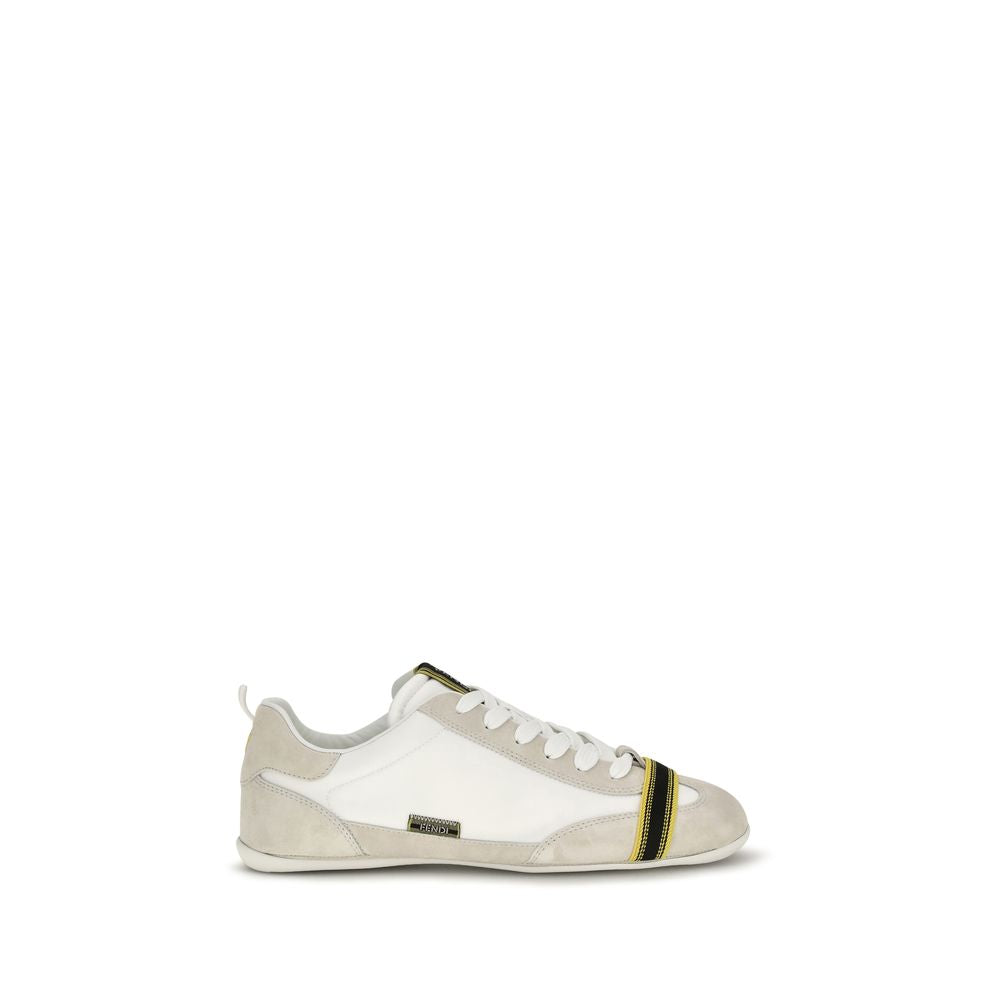 Fendi Men's Gray Suede Leather Sneakers
