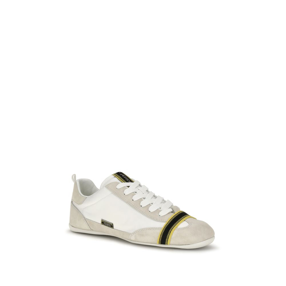 Fendi Men's Gray Suede Leather Sneakers