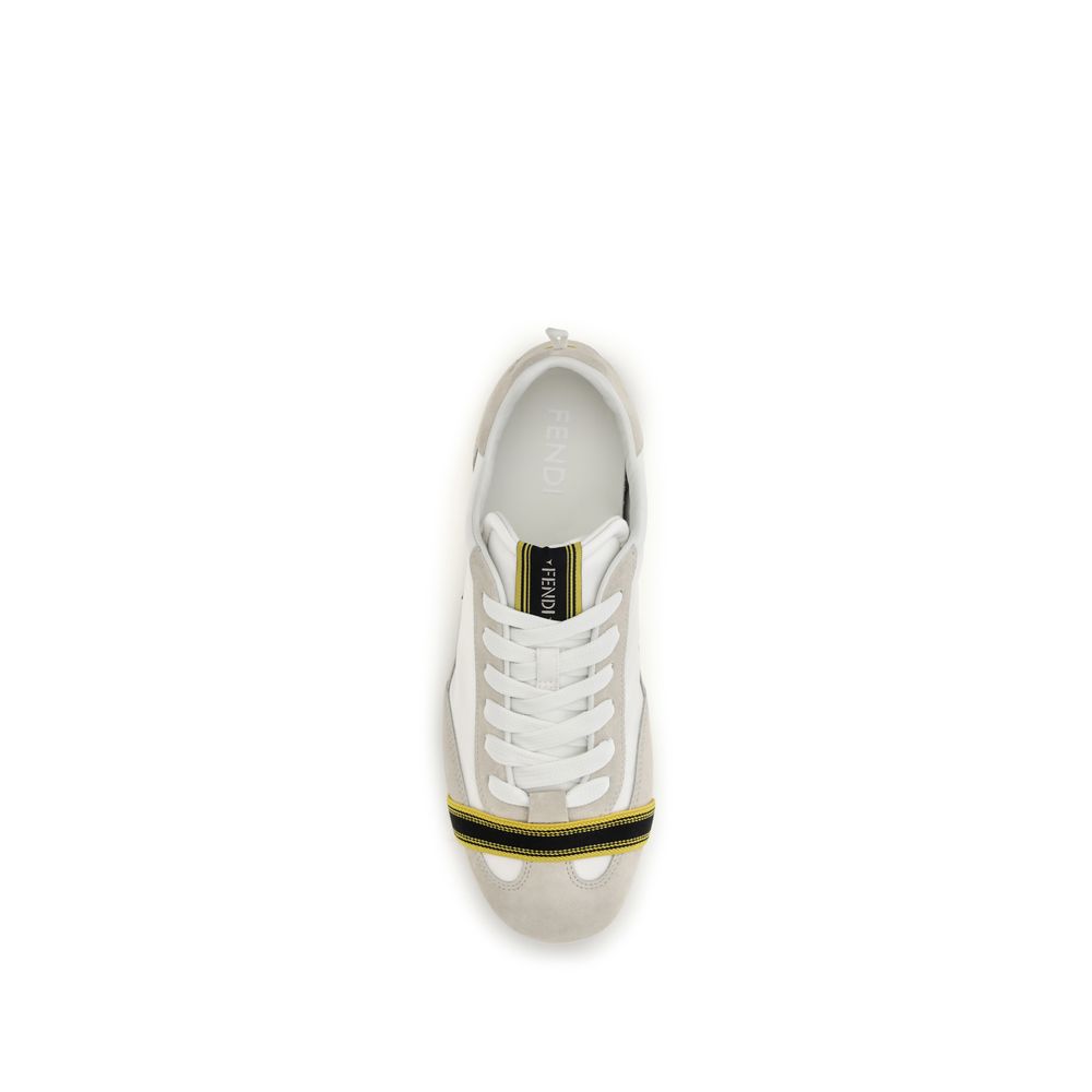 Fendi Men's Gray Suede Leather Sneakers