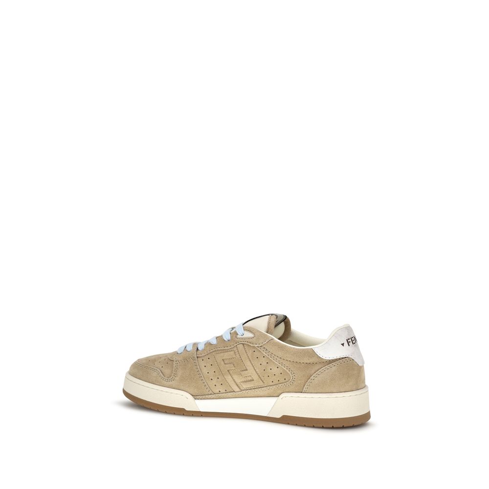 Fendi Men's Beige Leather Sneakers