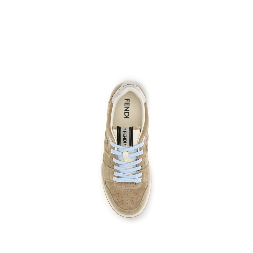 Fendi Men's Beige Leather Sneakers