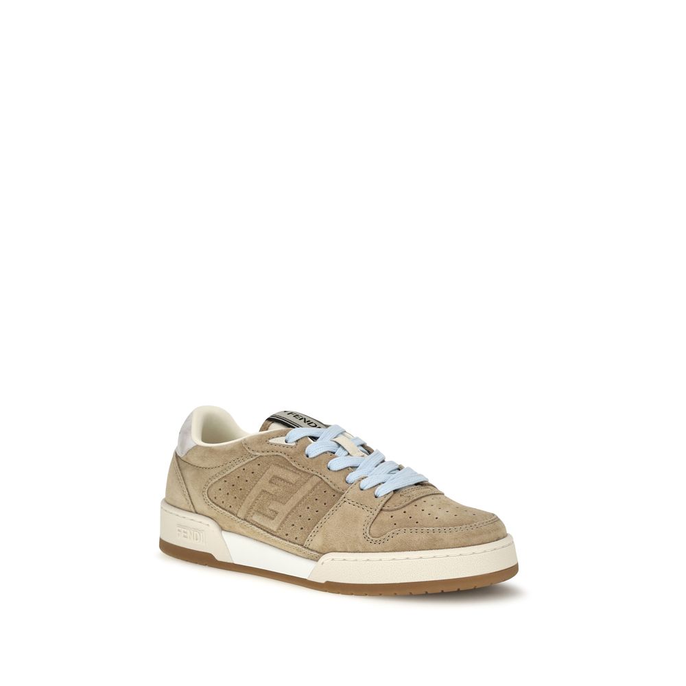 Fendi Women's Beige Leather Low-Top Sneakers