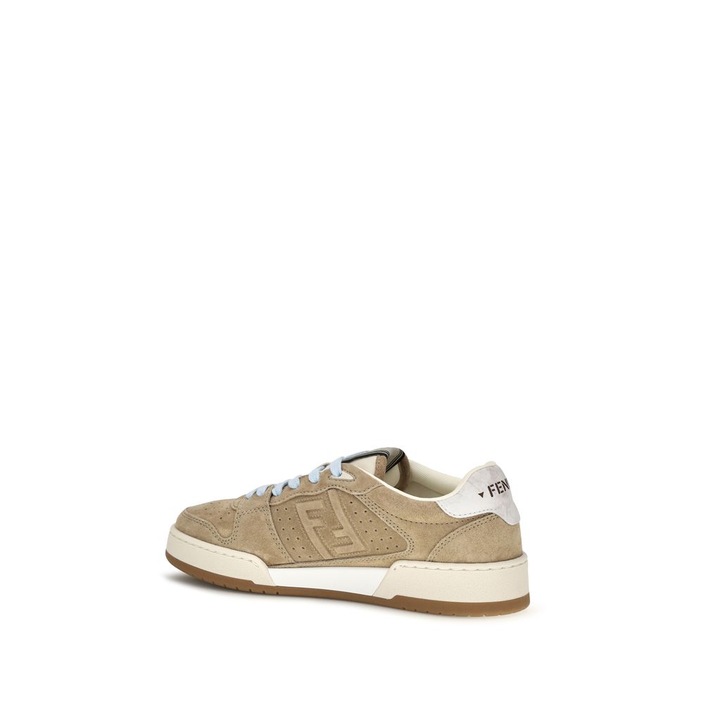 Fendi Women's Beige Leather Low-Top Sneakers