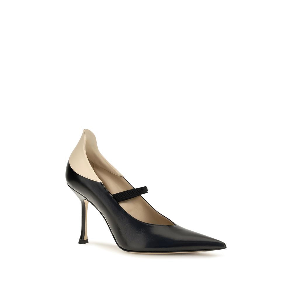 Fendi Women's Black Calf Leather High-Heel Pumps