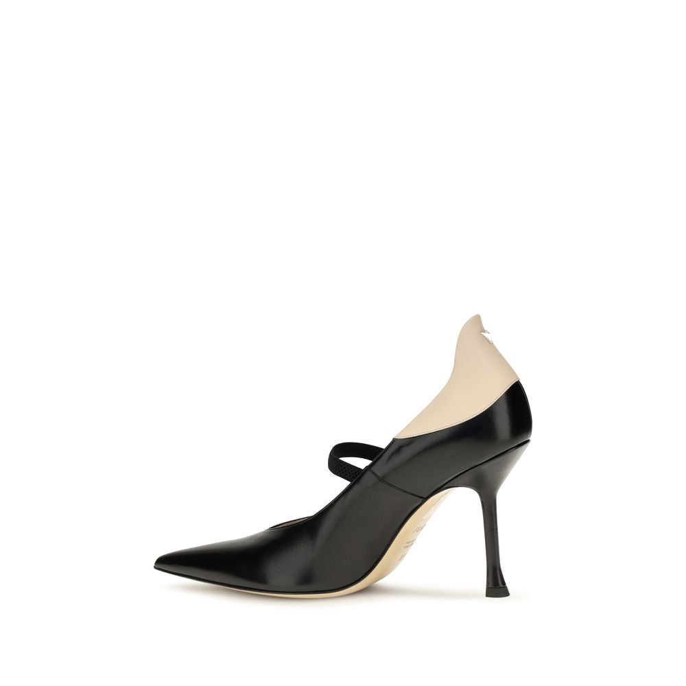 Fendi Women's Black Calf Leather High-Heel Pumps