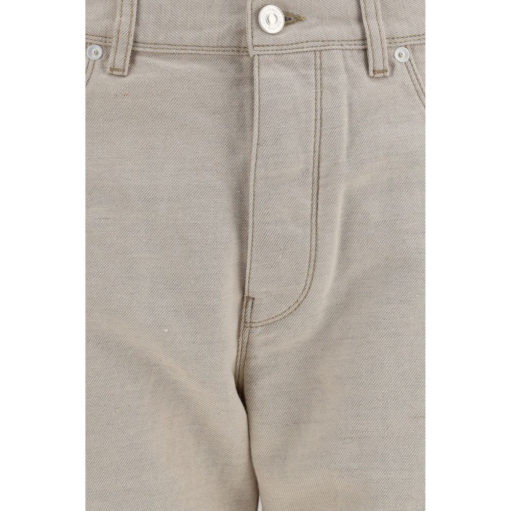 Fendi Selleria Women's Beige Cotton Jeans