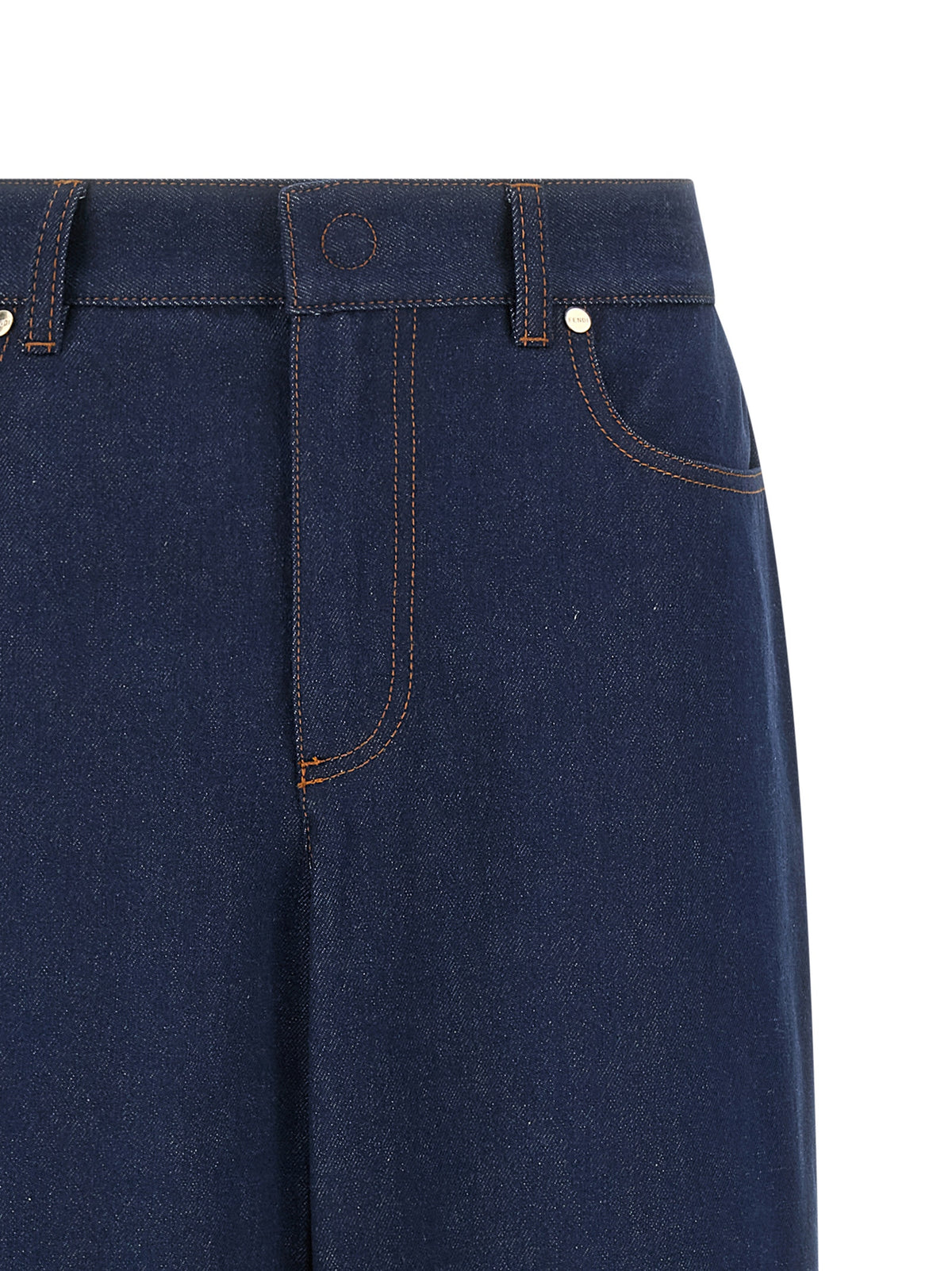 Fendi Women's Blue Cotton Jeans