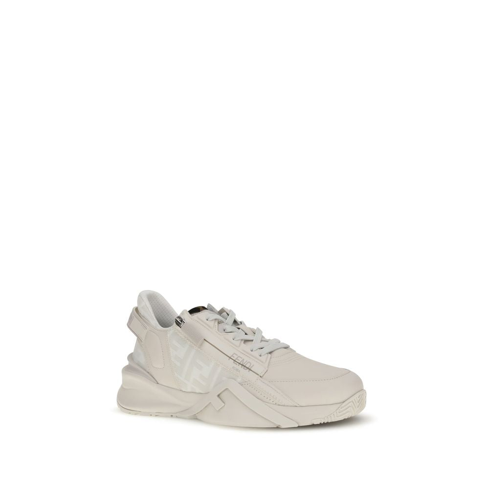 Fendi Women's White Calf Leather Athletic Sneakers