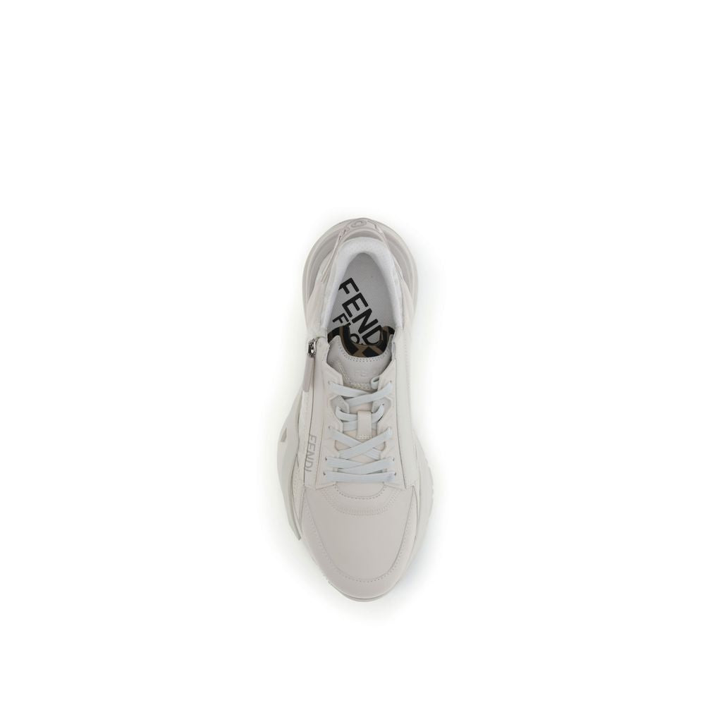 Fendi Women's White Calf Leather Athletic Sneakers