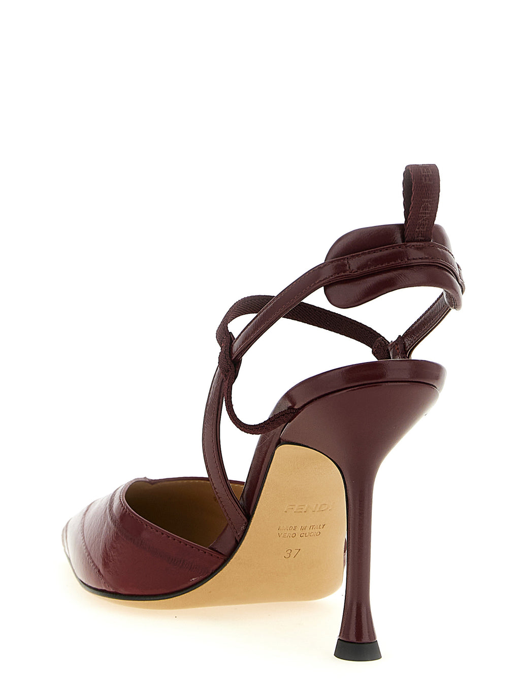 Fendi Women's Bordeaux Lamb Leather Platform Pumps