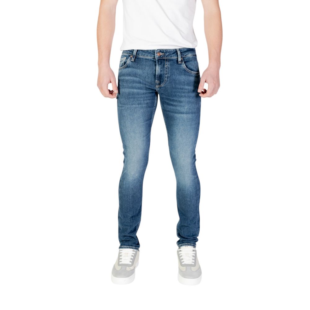 Guess Men's Blue Cotton Skinny Jeans