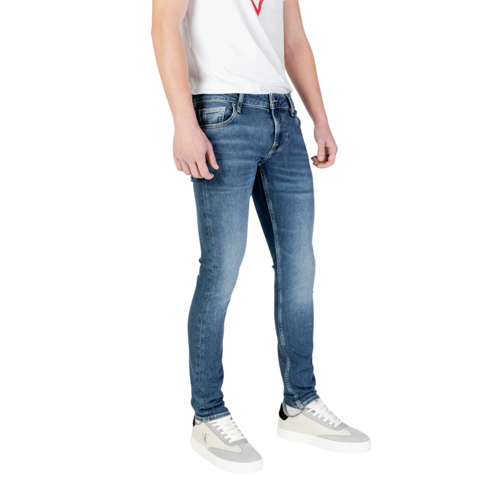 Guess Men's Blue Cotton Skinny Jeans