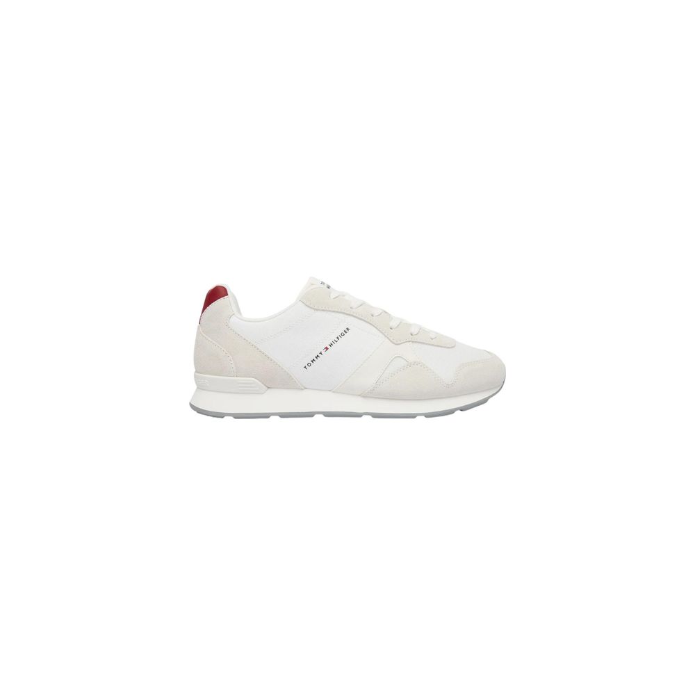 Tommy Hilfiger Men's White Polyester Low-Top Sneakers