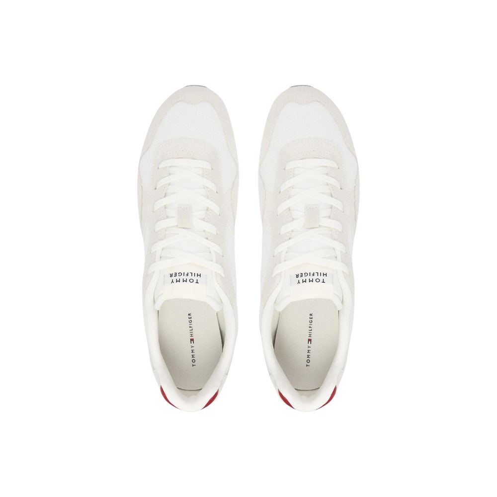 Tommy Hilfiger Men's White Polyester Low-Top Sneakers