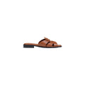 Tommy Hilfiger Women's Brown Leather Flat Sandals