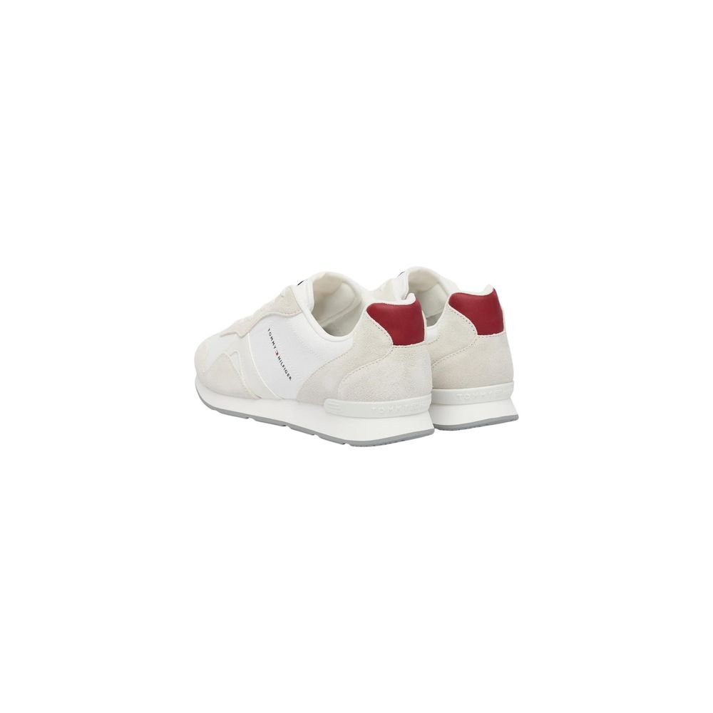 Tommy Hilfiger Men's White Polyester Low-Top Sneakers