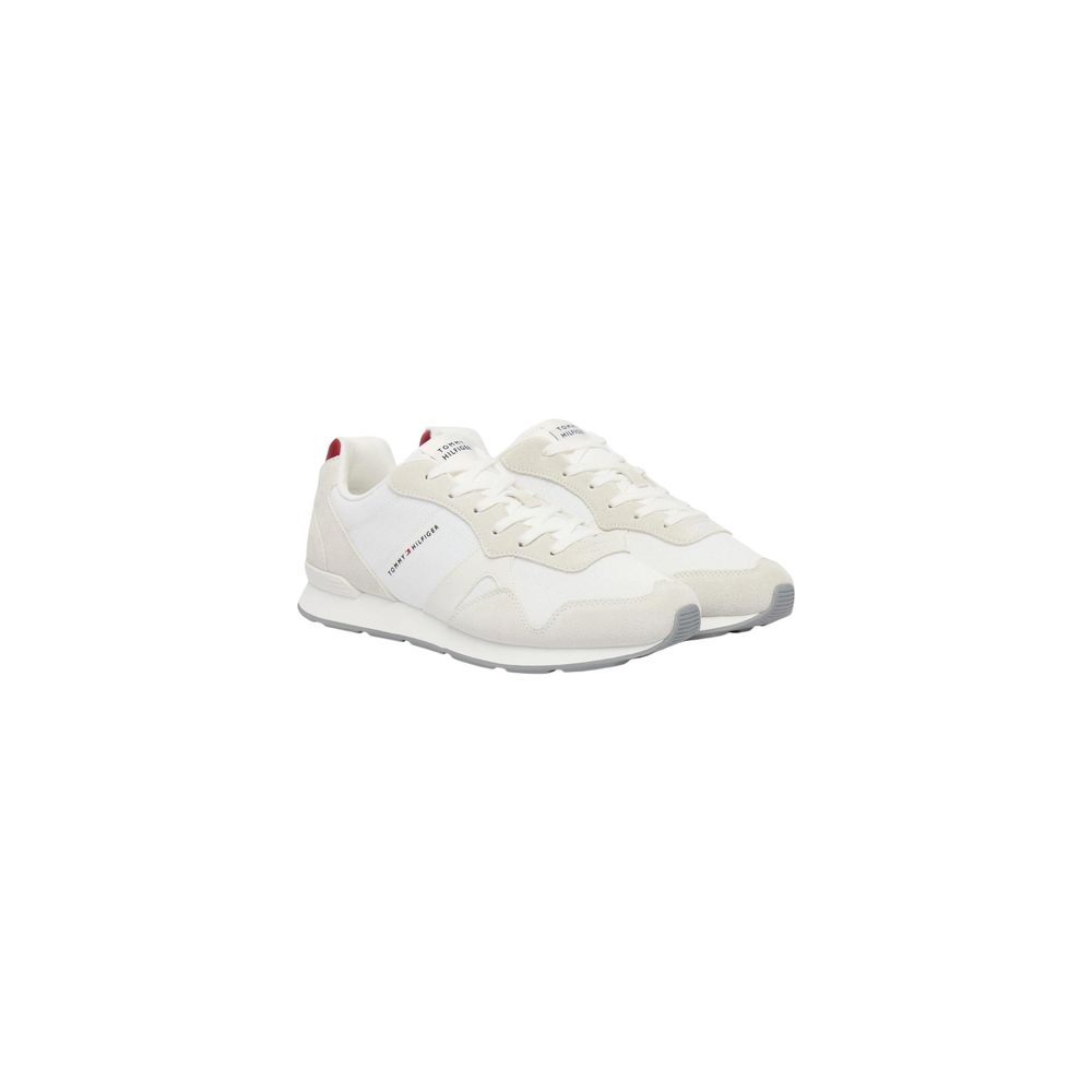 Tommy Hilfiger Men's White Polyester Low-Top Sneakers