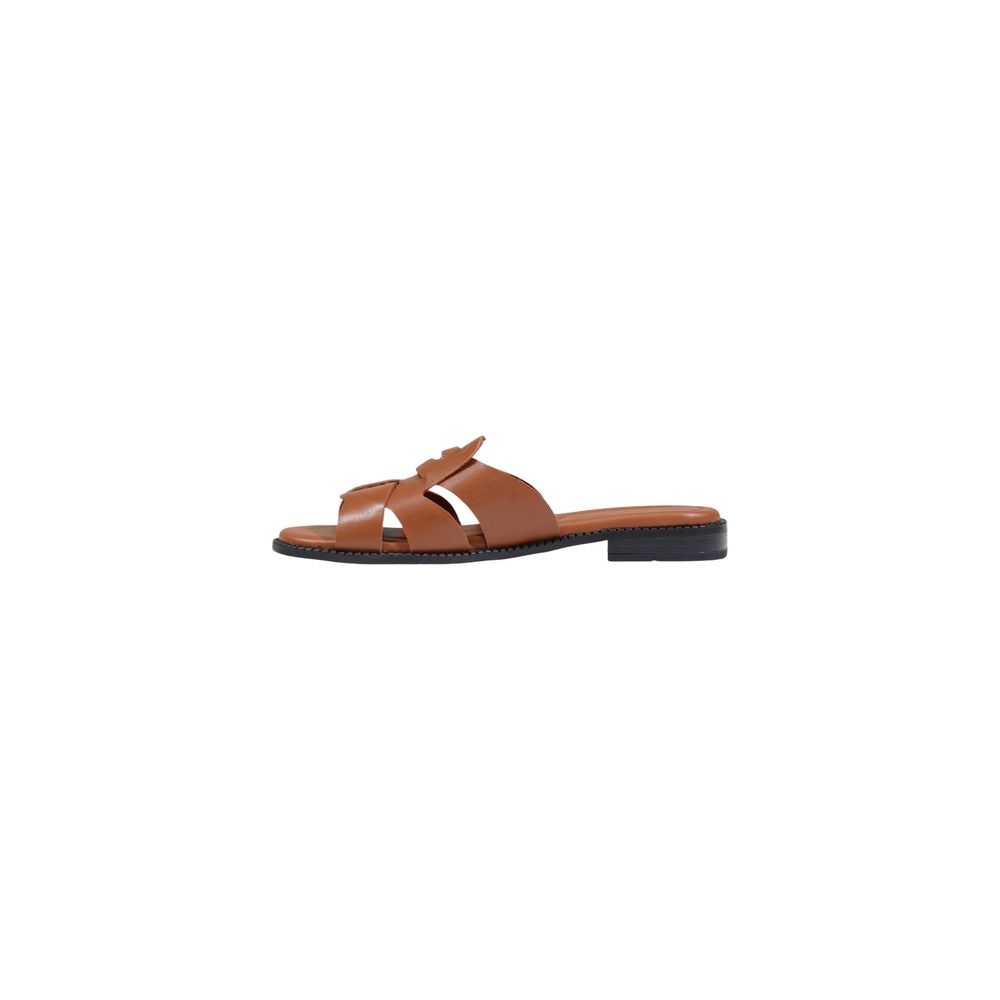 Tommy Hilfiger Women's Brown Leather Flat Sandals