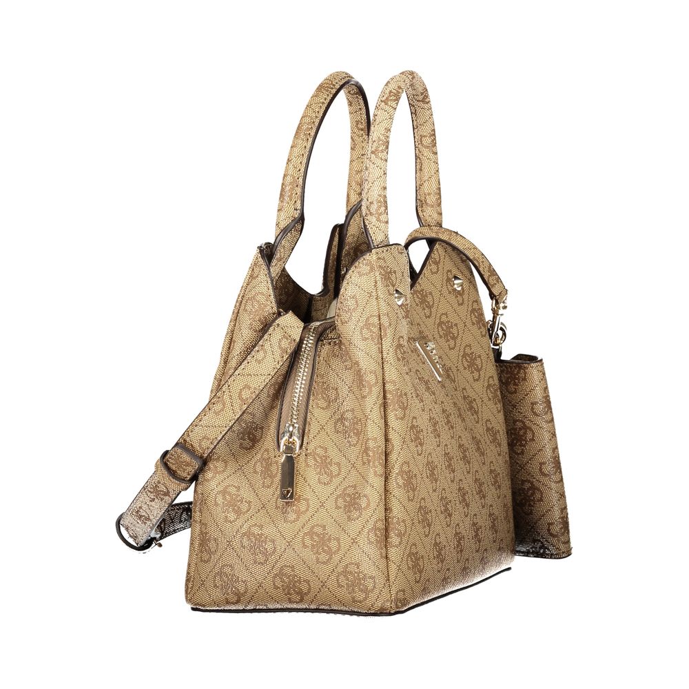 Guess Lorella Logo Women's Beige Handbag