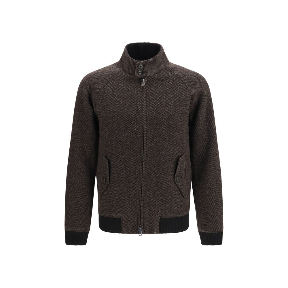 Baracuta Herringbone G9 Men's Brown Viscose Full-Length Jacket