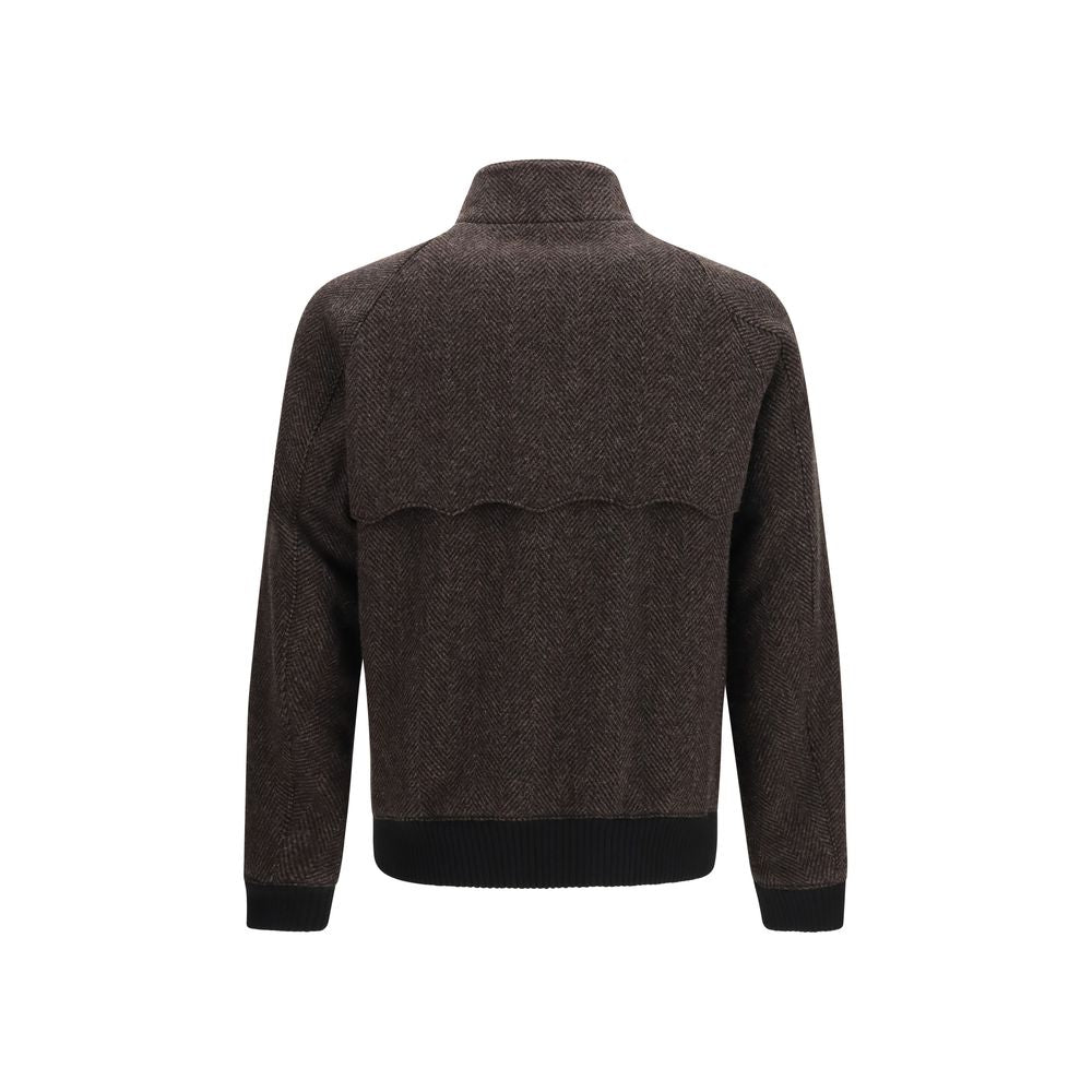 Baracuta Herringbone G9 Men's Brown Viscose Full-Length Jacket