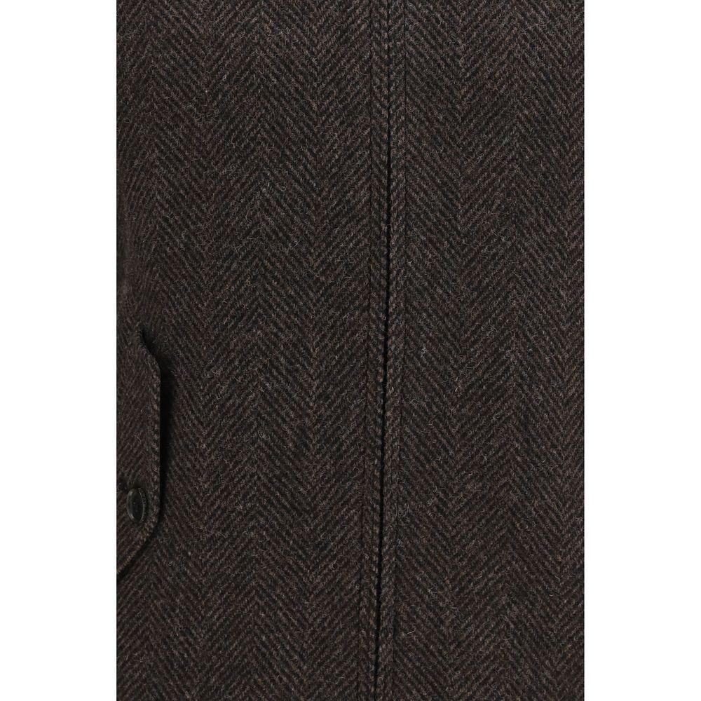 Baracuta Herringbone G9 Men's Brown Viscose Full-Length Jacket