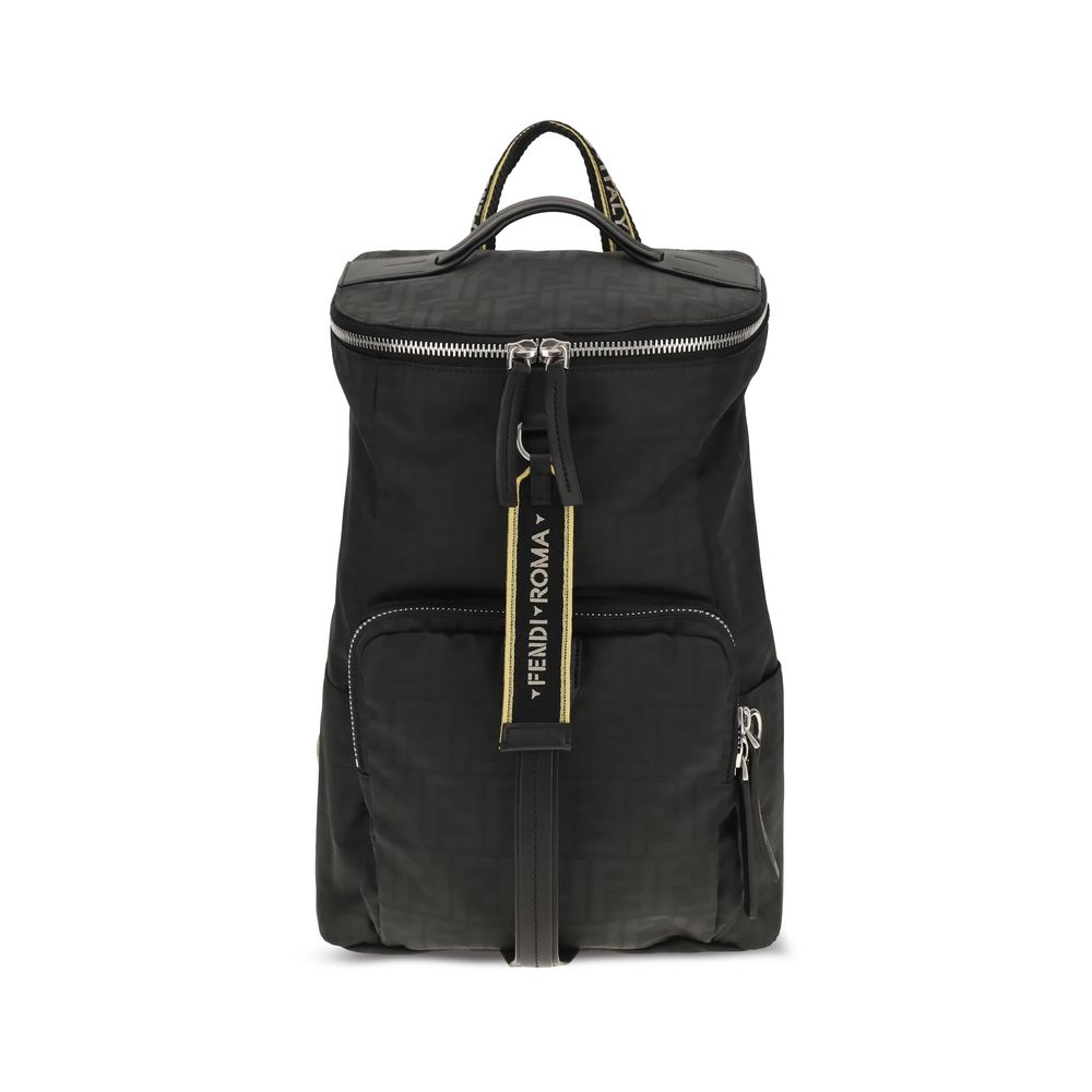 Fendi Men's Black Polyester Backpack